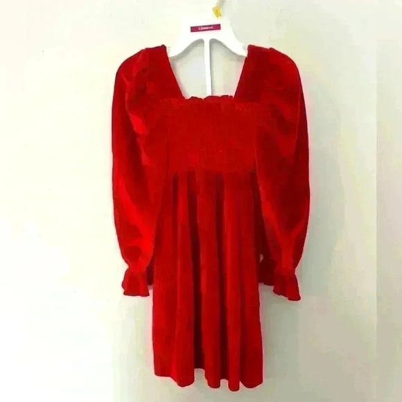 Red Velvet Christmas Dress Size 4/5 - Picture 1 of 4